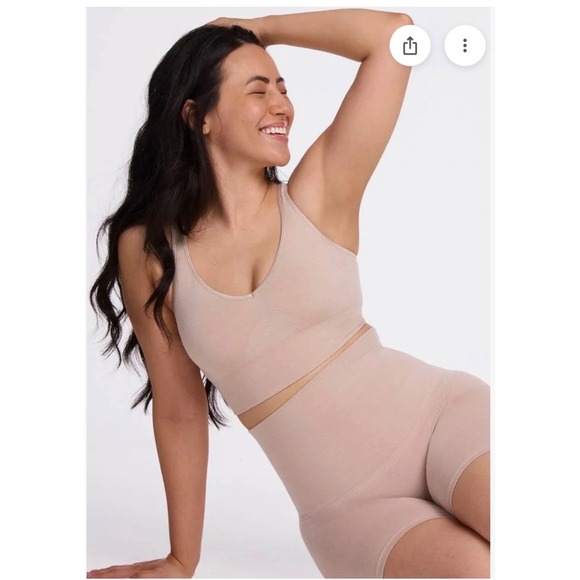 Woolx Pants - Woolx Marley Merino Wool High Waisted Shorts Tan Nude Large Seamless shapewear
